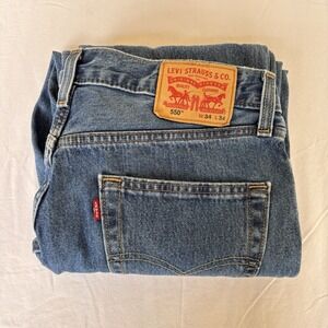 Levi's 550 Jeans Men's Size 34x34 Relaxed Fit Blue Tapered Leg Light Corton Y2K